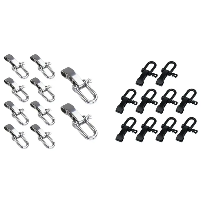 Lot de 10 manilles ajustables pour bracelet de paracorde, accessoire de survie, fermoir, injecteur d