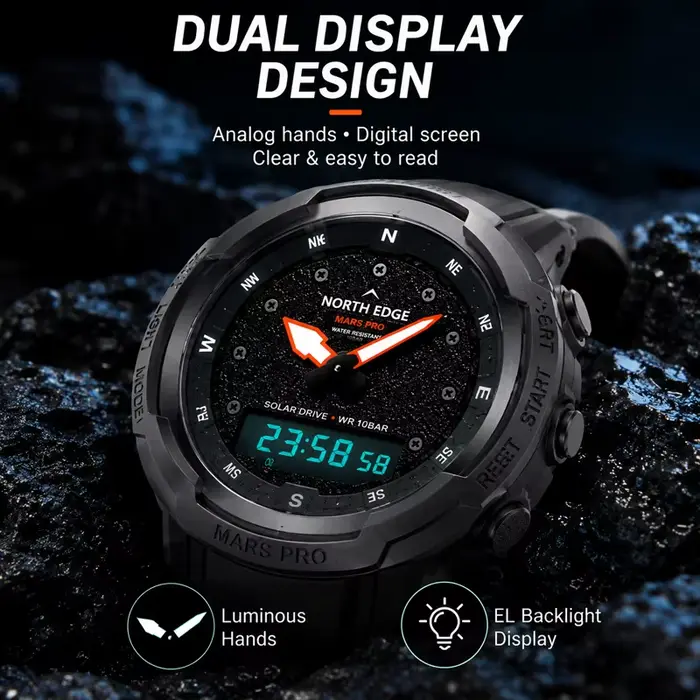 Montre de plein air NORTH EDGE MARS PRO pour hommes