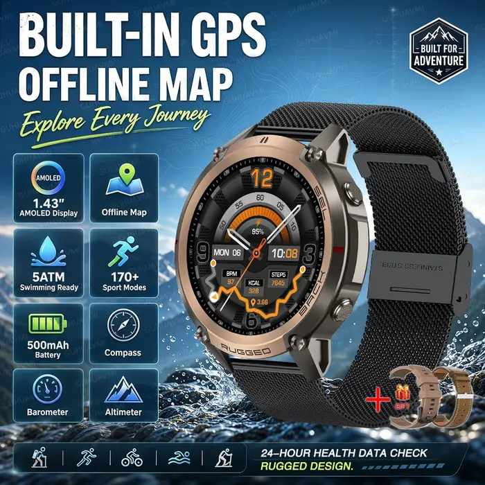 Nouvelle montre connectée GPS intégrée d'extérieur
