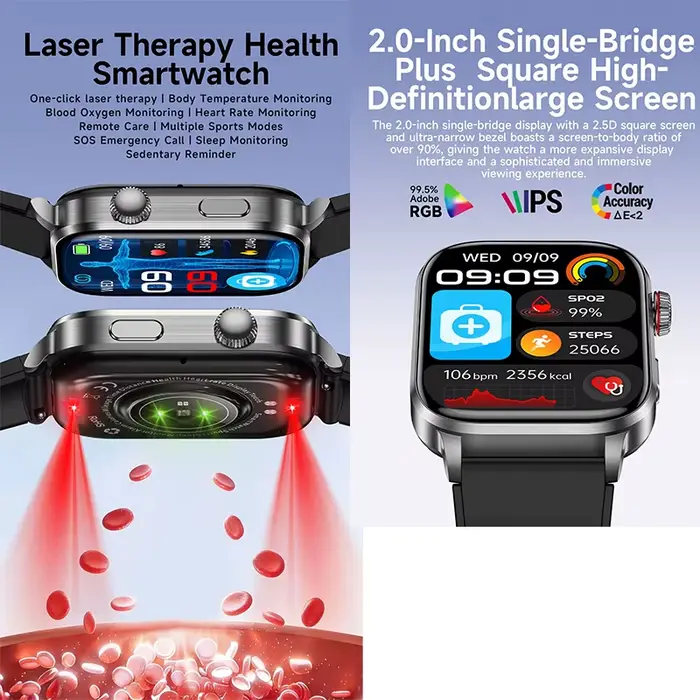 Montre connectée ECG homme 2026 améliorée avec suivi complet de la santé : moniteur de fréquence cardiaque