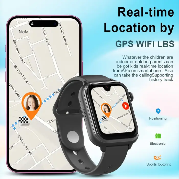 Wonlex KT37 enfants montre intelligente AI Assistant vocal GPS WiFi localisation Tracker 4G appel vidéo APP moniteur