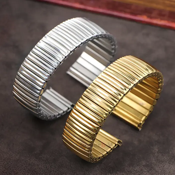 Bracelet de montre élastique extensible en acier inoxydable