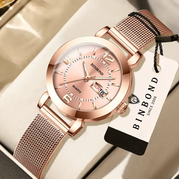 Montres-bracelets en quartz de luxe BINBOND pour femmes