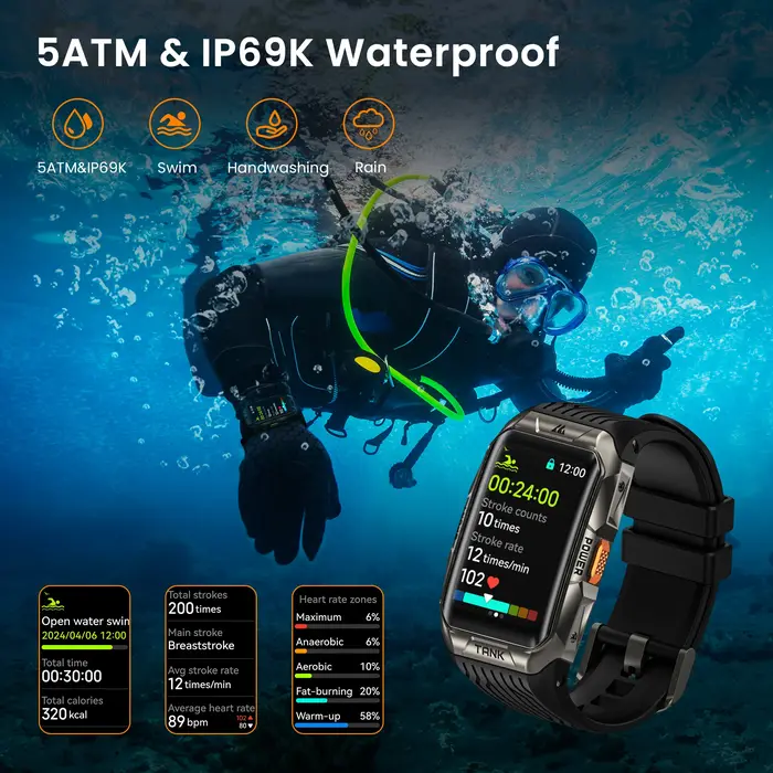 2025 KOSPET TANK X2 Ultra montre intelligente pour hommes 3D écran incurvé boussole altimètre baromé