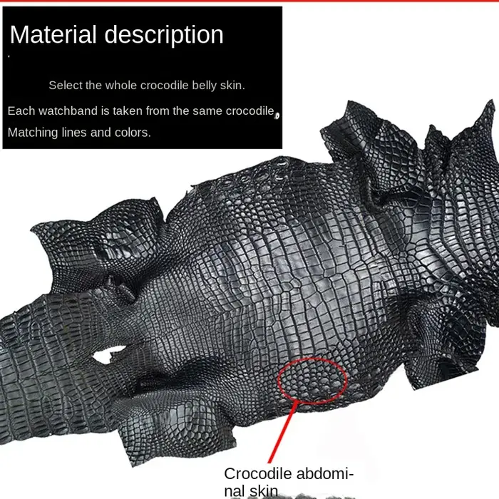 Bracelet de montre en peau de Crocodile pour hommes