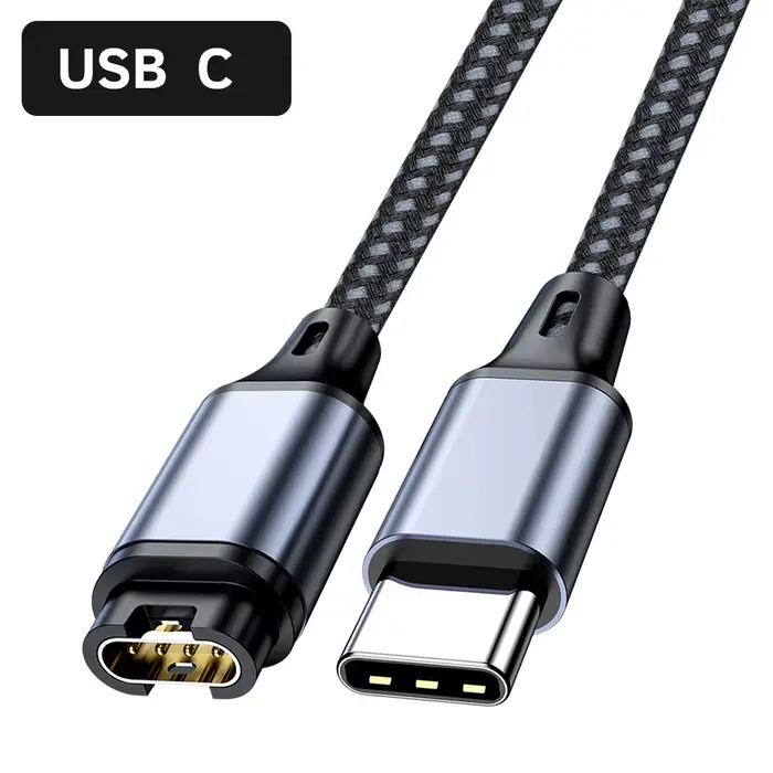 Câble de charge USB-C pour Garmin Fenix 8 E 7 7X 7S 6 Solar, Forerunner 970 965 955 USB A pour la ch