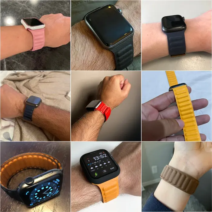 Lien en cuir pour Apple watch 7 bandes 40mm 44mm 42mm 38mm