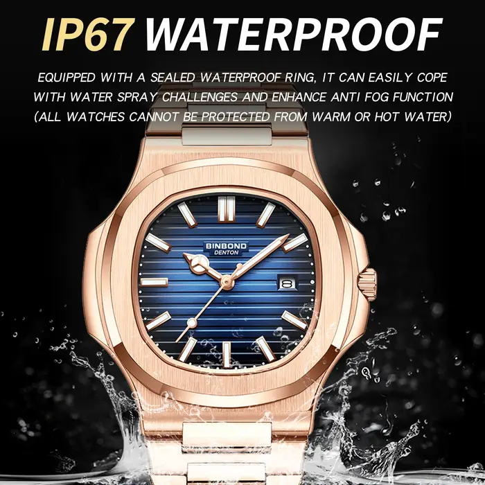 Montres-bracelets en quartz robustes originales BINBOND pour hommes, montres de luxe lumineuses, étanches, avec date automatique, précises, montres décontractées pour hommes, reloj