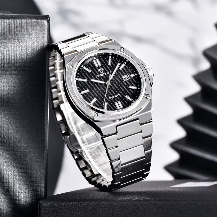 Montres pour hommes 2026, marque TYBERLEY, texture ajustée au froid, quartz, calendrier, lumineuses, étanches, montres pour hommes, style business
