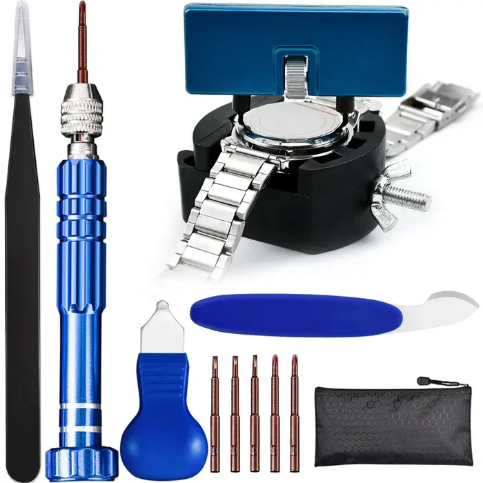 Kit de 12 outils de réparation pour le remplacement de piles de montre