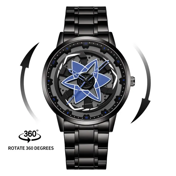 Kaléidoscope Sharingan cadran rotatif montre 3D japonais Anime