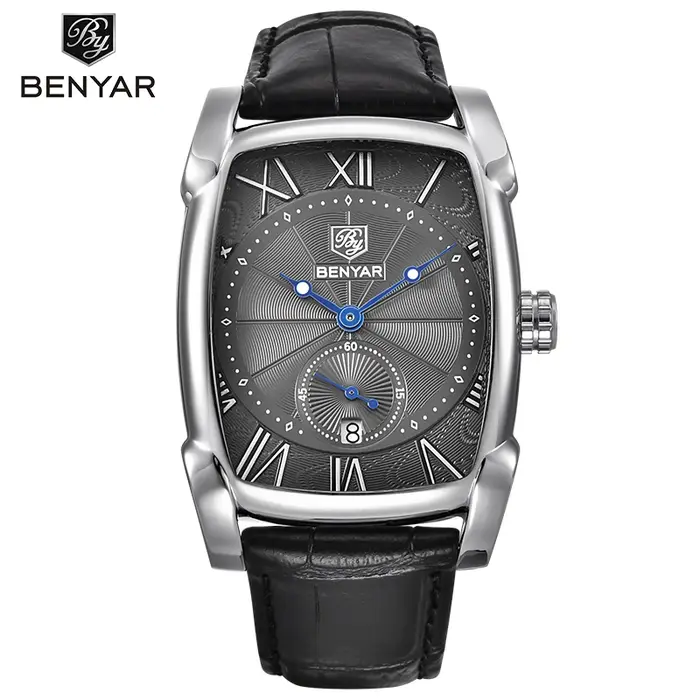 BENYAR – montre-bracelet en cuir pour hommes