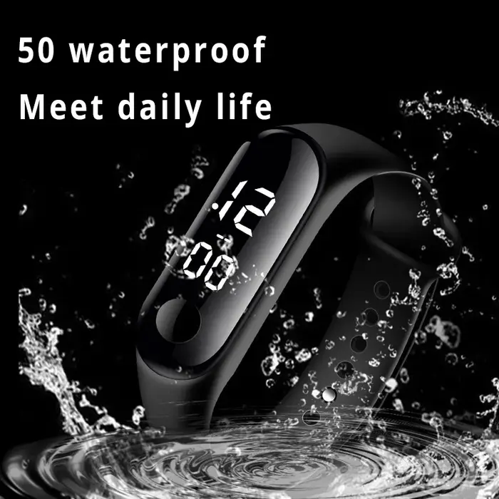 8 pièces enfants montres pour filles bracelet en caoutchouc étanche école étudiant montre LED femmes