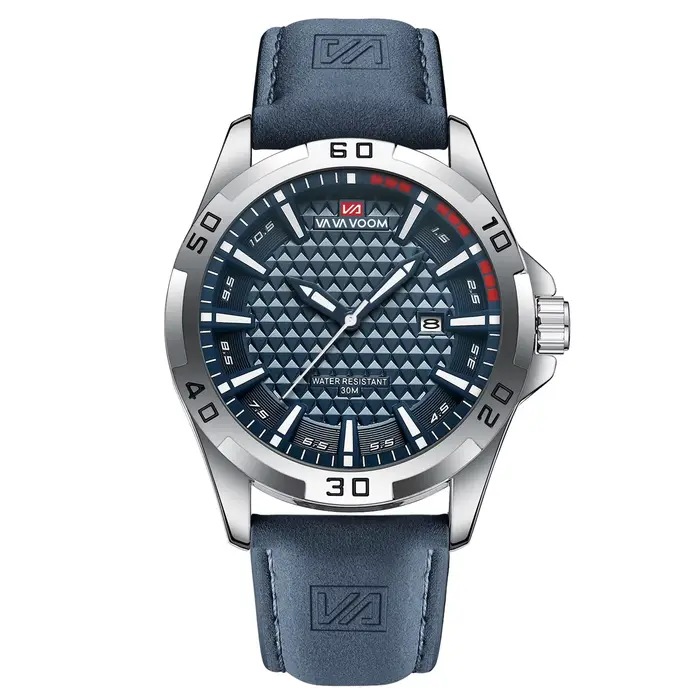 VA VA VOOM hommes Sport décontracté militaire Quartz calendrier montre-bracelet pour homme d'affaires en cuir étanche mâle horloge Relogio Masculin
