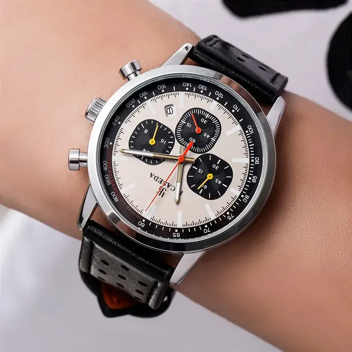 Montre chronographe sportive étanche à quartz lumineuse
