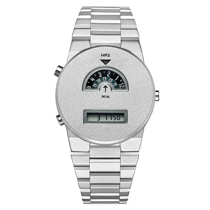 Montre numérique rétro Homie Must See, style Tech Wear, double fuseau horaire, montre-bracelet robuste pour le cyclisme et les activités de plein air, style urbain audacieux.