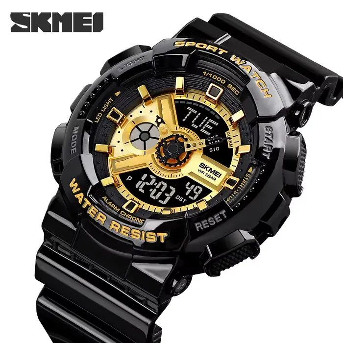 SKMEI Temps Du Monde LED Lumière Numérique Électronique Montres Pour Hommes Femmes Sport Quartz Montre Étanche