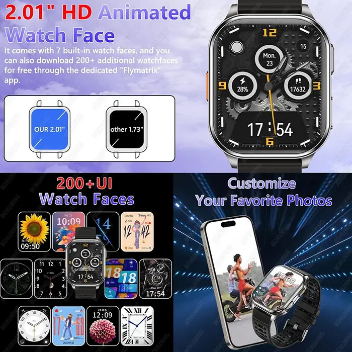 Nouvelle montre connectée avec caméra pour hommes et femmes, enregistrement de photos et vidéos, moniteur de santé, étanche, sport, fitness, appels Bluetooth HD, montre connectée pour homme