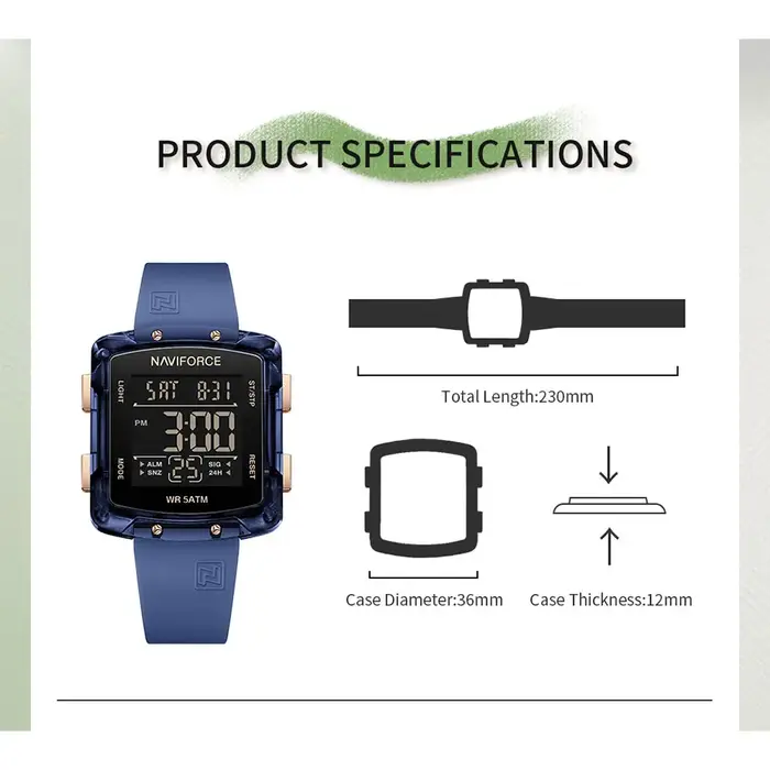 NAVIFORCE mode montres numériques femmes montre de sport étanche 50 M carré électronique