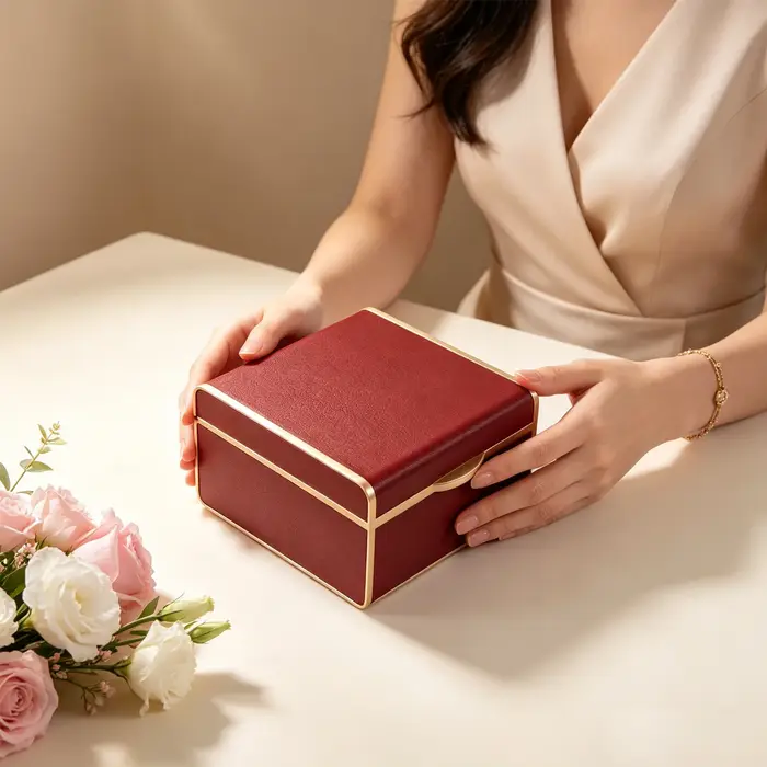 Boîte à montre de luxe en cuir PU