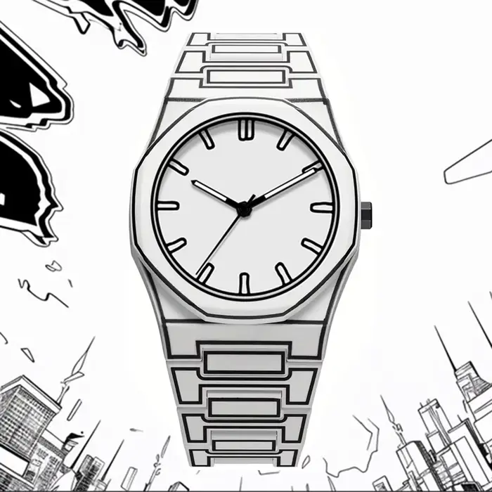 Nouvelle montre à quartz 2026 avec bracelet en silicone et design de bande dessinée