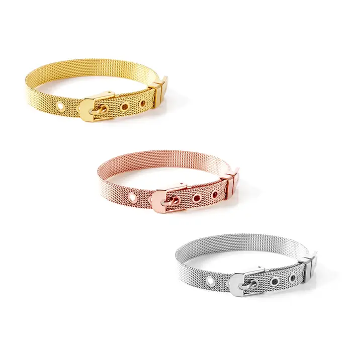 Bracelet en maille d'acier inoxydable, accessoire unisexe, polyvalent et durable, cadeau pour un usage quotidien, décontracté ou de luxe léger, adapté