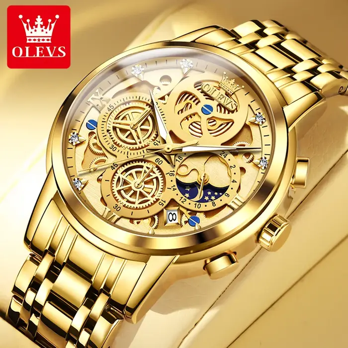 OLEVS 9947 montre pour hommes Original haut de gamme de luxe étanche montres à Quartz pour homme squ