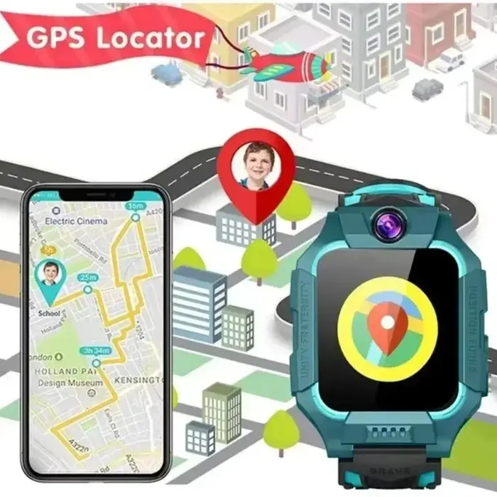 Montre connectée pour enfants Lenovo Electroni avec caméra, GPS 5G, carte SIM, appel SOS, étanche, cadeau pour garçon ou fille