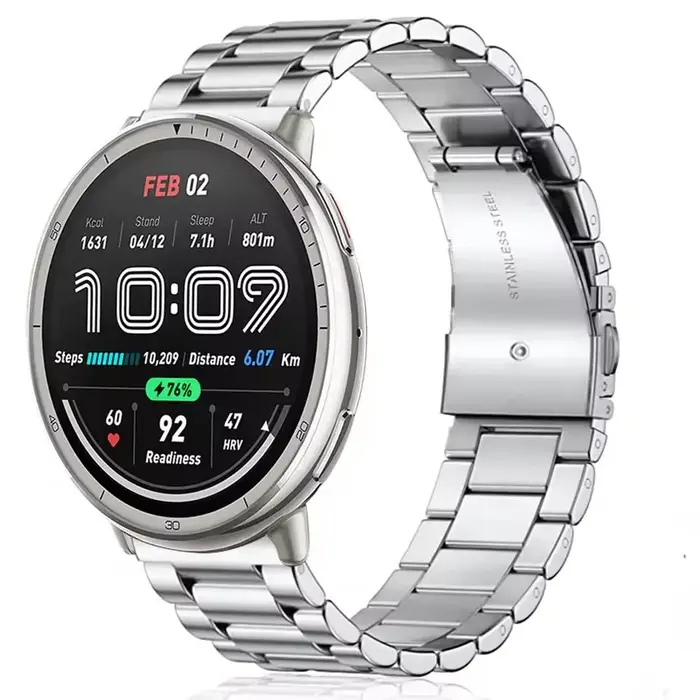 Bracelet en acier inoxydable pour Amazfit Active 2, Bracelet de montre intelligente en métal pour Am