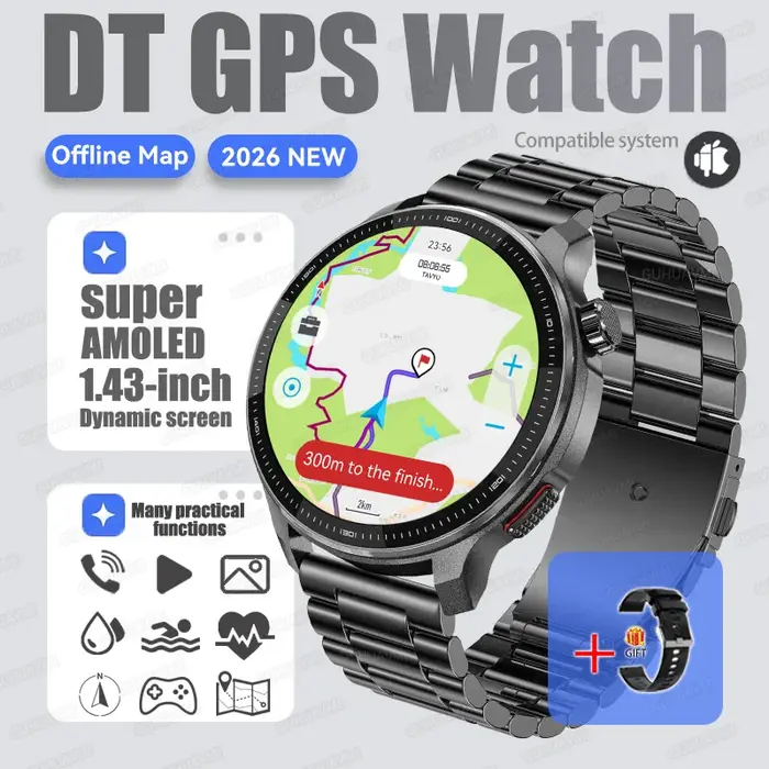 Nouvelle mémoire 4G GPS carte hors ligne Position montre intelligente intégré App marché jeu boussole étanche montres