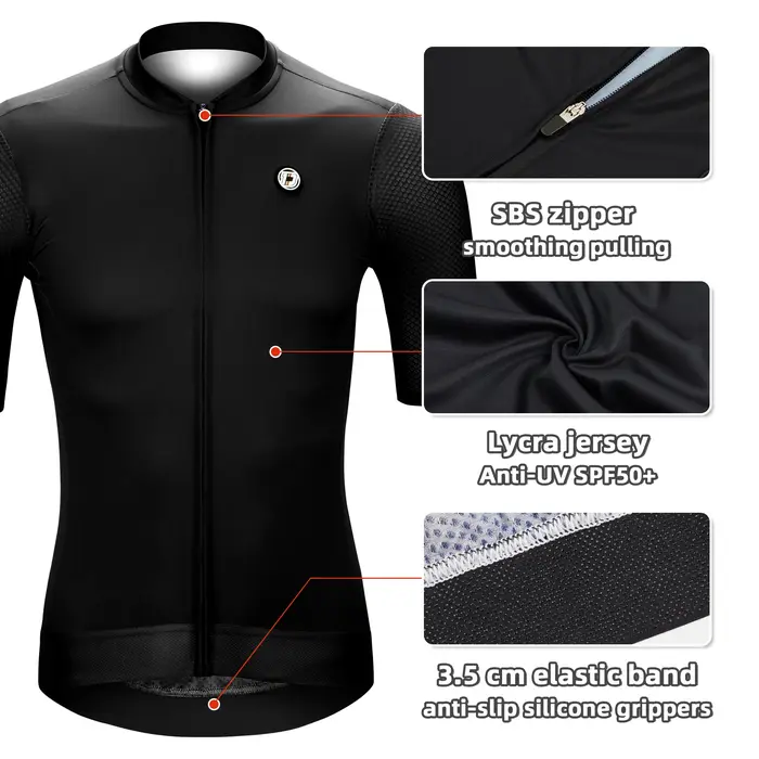 DAREVIE Maillot de cyclisme SPF 50 Anti-UV niveau d'entraînement coupe ajustée petite taille hommes