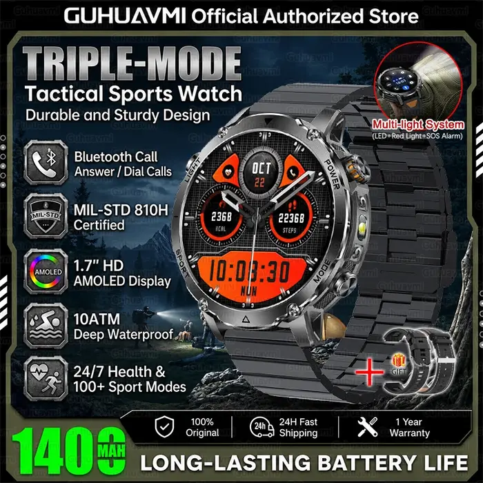 Montre connectée de qualité militaire TANK