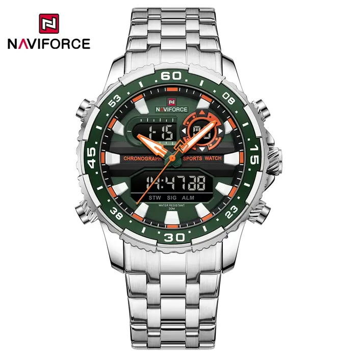 Montre-bracelet analogique numérique à quartz pour homme