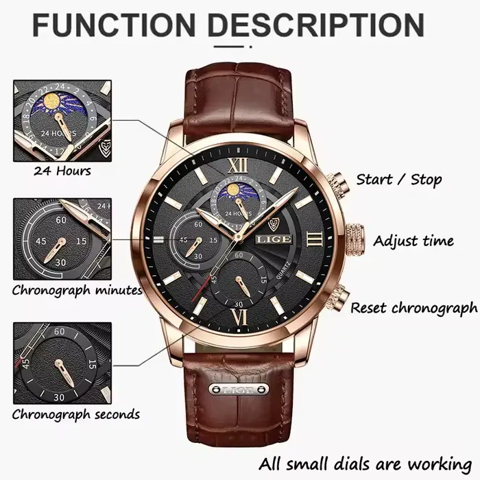 Montres pour hommes LIGE Top marque de luxe hommes montre-bracelet pour hommes en cuir montre à Quartz sport étanche mâle horloge Relogio Masculino
