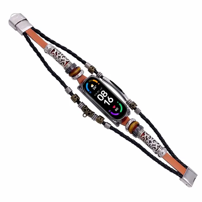 FIFATA Pour Xiaomi Mi Band 7/6/5 Vintage Bracelet Montre Intelligente
