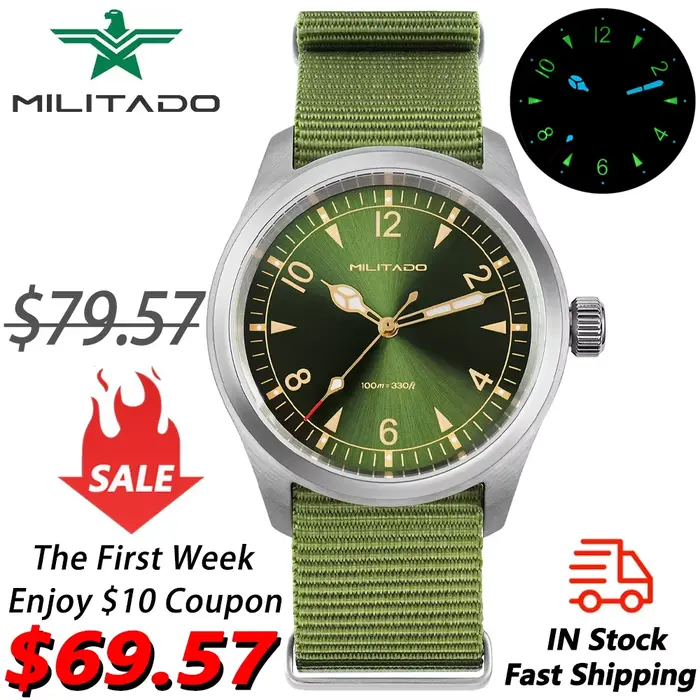 Militado-Montre-bracelet en cristal saphir bombé