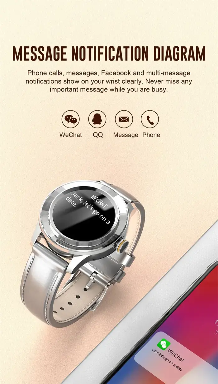 MISIRUN montre intelligente entièrement tactile écran rond
