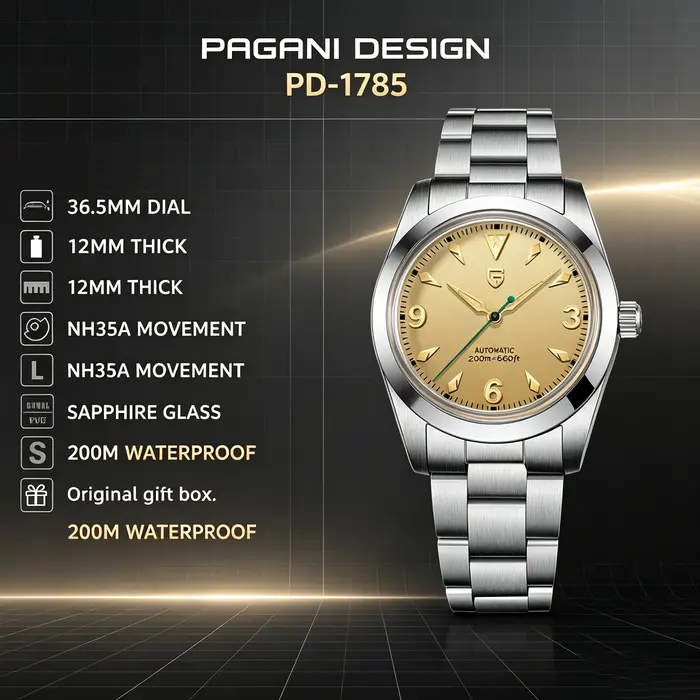 PAGANI DESIGN 2026 Nouvelle montre automatique mécanique pour homme Explorer NH35