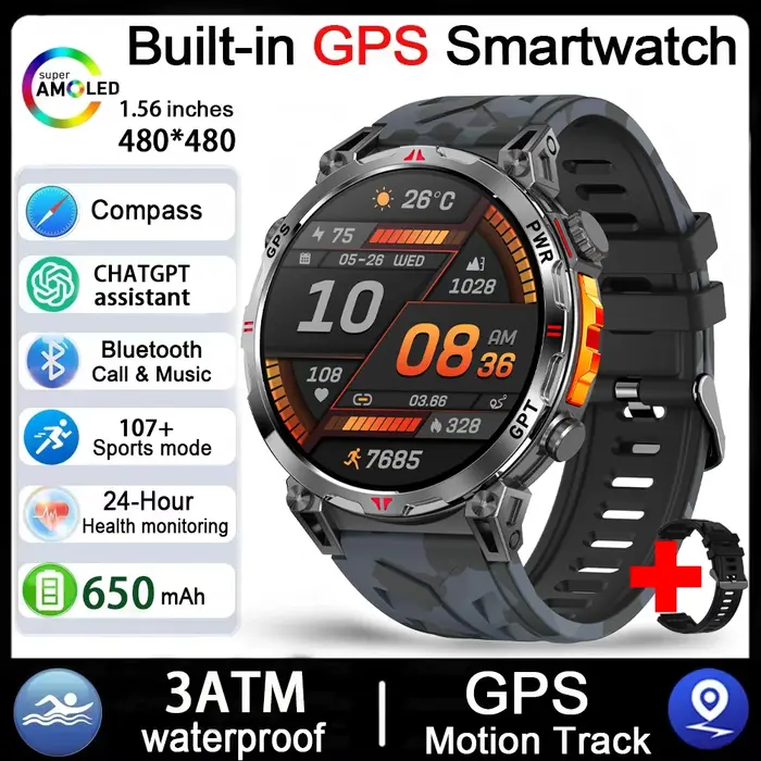 Montre connectée GPS pour hommes