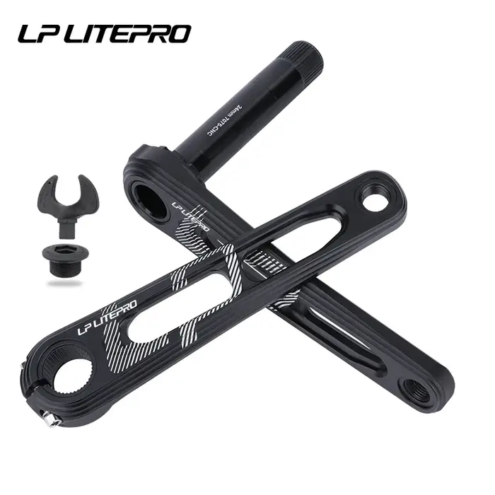 LP Litepro-Manivelle de vélo pliante en alliage d'aluminium, plateau simple, pédalier de vélo, plate