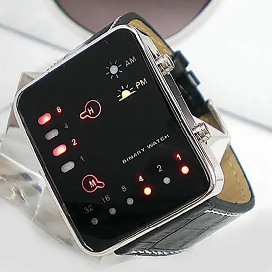 Montre de mode pour hommes sport binaire numérique affichage LED bracelet en Faux cuir montre-bracelet reloj hombre часы мужɔе ✔