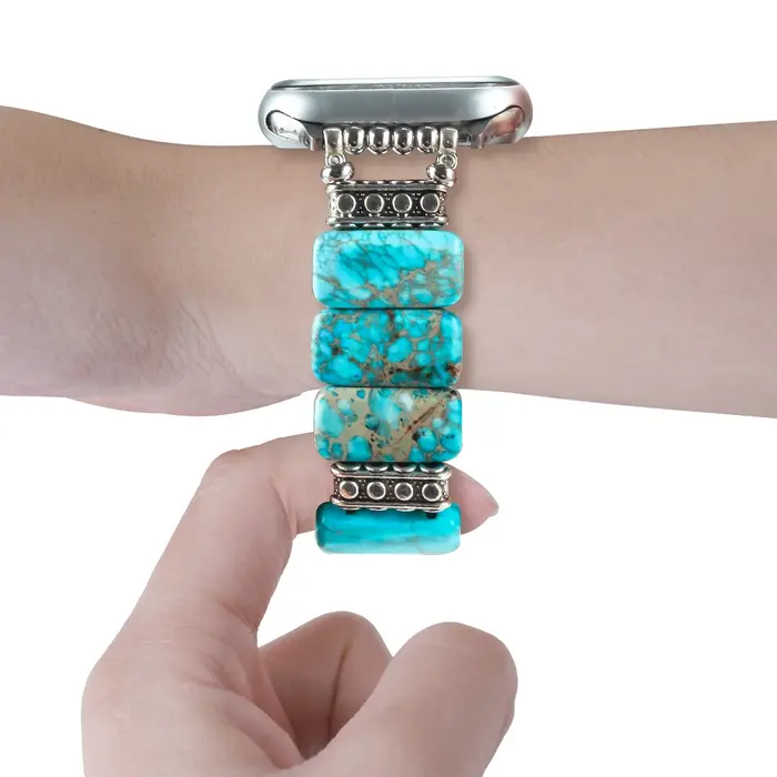 Bracelet en pierre élastique élégant pour Apple Watch