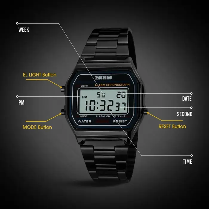 Skmei-Montre-bracelet de sport DNono en acier inoxydable pour homme
