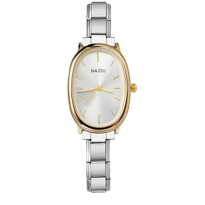 GEMOSA Design de mode moderne ovale montres à quartz décontractées femmes dames en acier inoxydable largeur 9mm bracelet fête anniversaire cadeau parfait