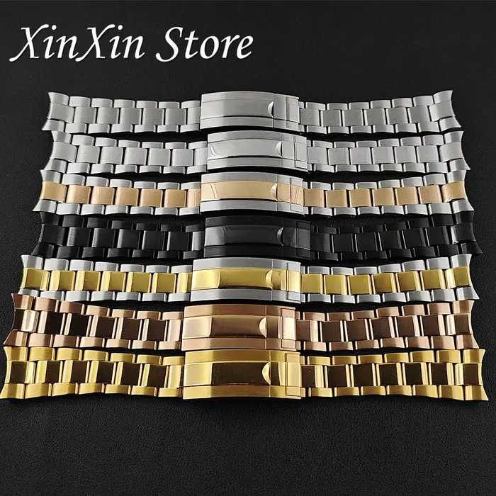 Bracelet de montre de haute qualité en acier inoxydable massif 904L brossé et poli