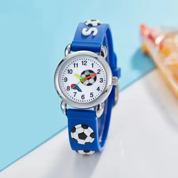 Montre de sport pour enfants en silicone étanche à mouvement à quartz