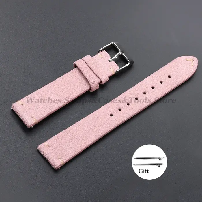 Bracelet de montre en cuir suédé véritable vintage