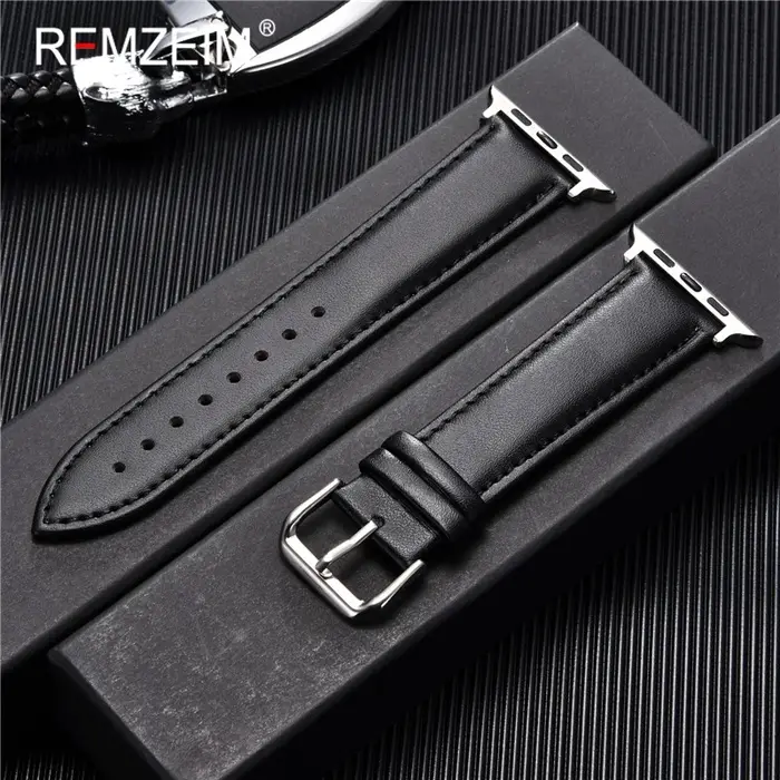 Bracelet de montre en cuir véritable de veau 38mm 40mm 41mm pour iwatch 8 7 6 5 4 3 SE remplacer