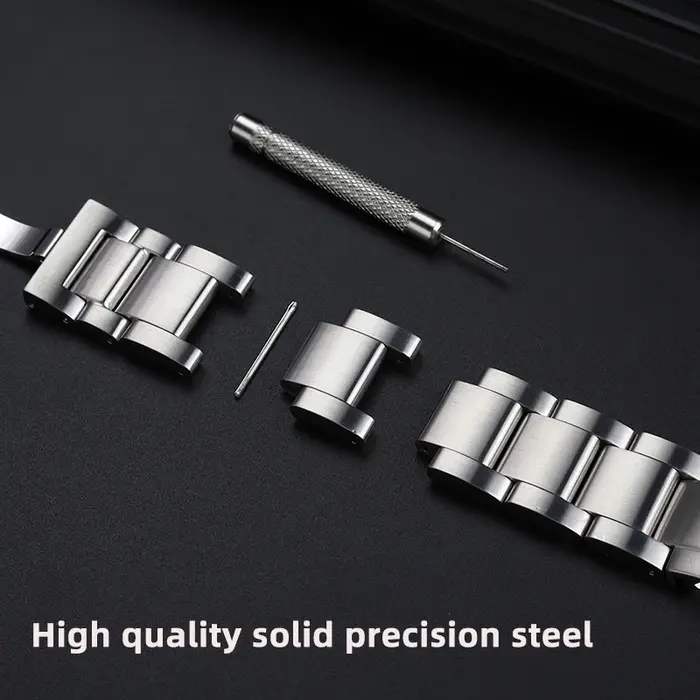 Bracelet de montre en acier de précision solide pour homme