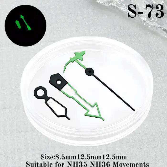 Aiguilles de montre de plongée lumineuses vertes, accessoires pour Seiko NH35 NH36 NH70, pièces de r